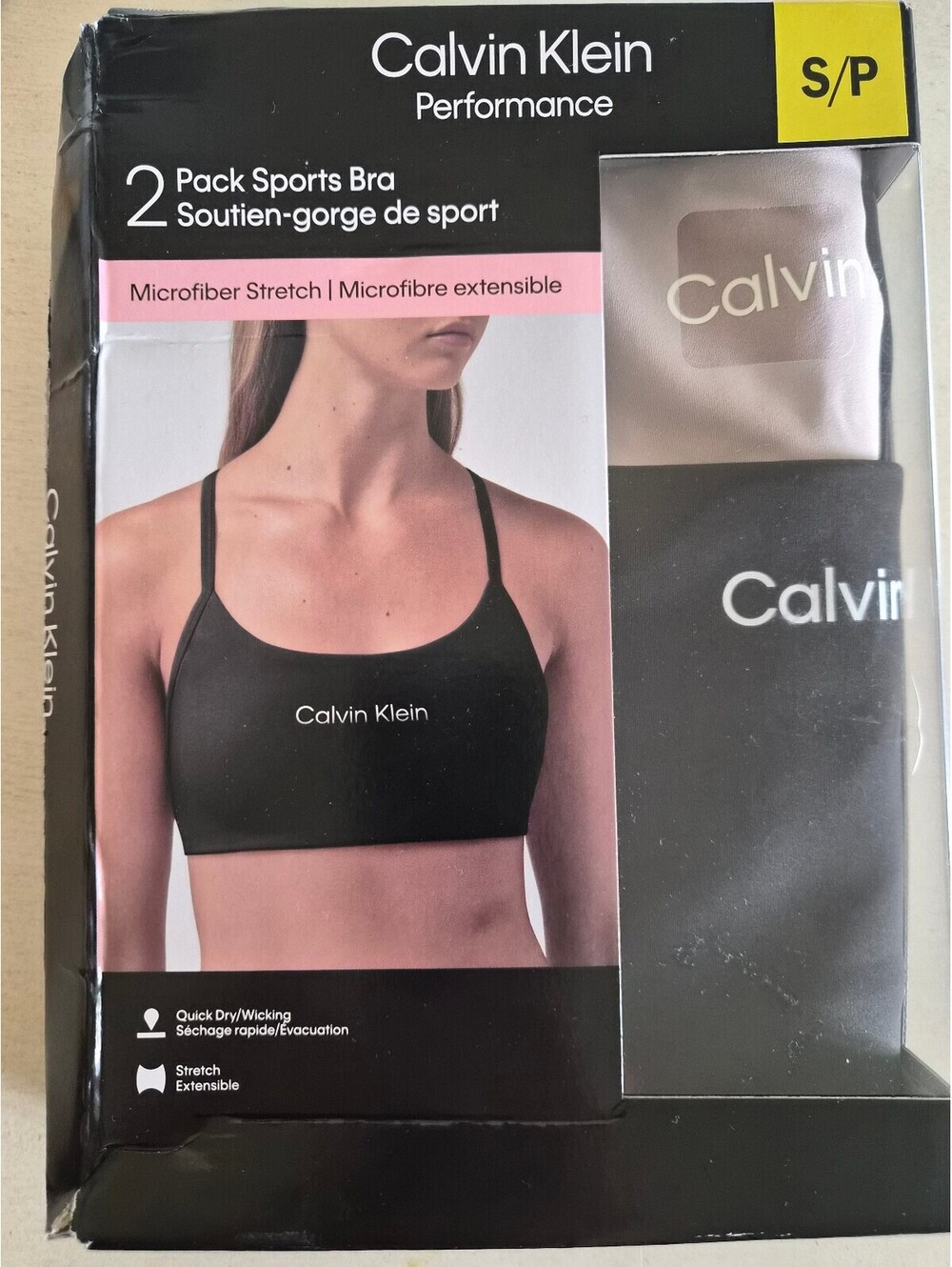 Calvin Klein Performance 2 Pack Sports Bra Microfiber Stretch S/P 0279